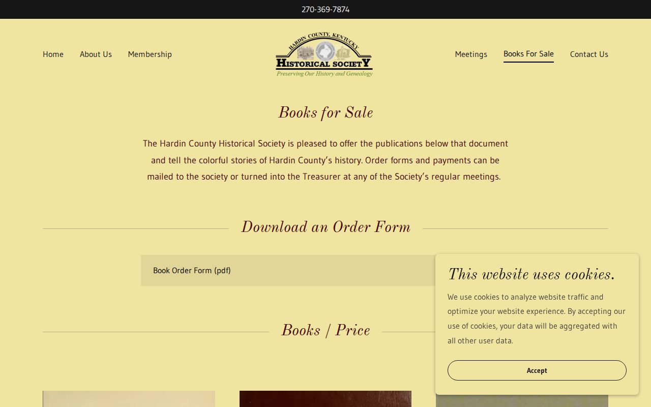 Hardin County Historical Society listing for the 1932-1933 Elizabethtown city directory reprint