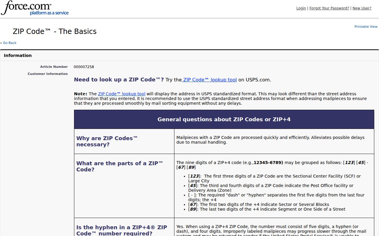 Elizabethtown ZIP code directory USPS boundary guidance